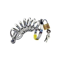 chaste bird 304 stainless steel metal male chastity device with urethra catheter cock belt long penis cage sex toy bdsm a057