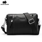 Мужская сумка-клатч из натуральной кожи BISON DENIM, модная брендовая деловая Повседневная сумка-мессенджер на плечо для мужчин, 2019