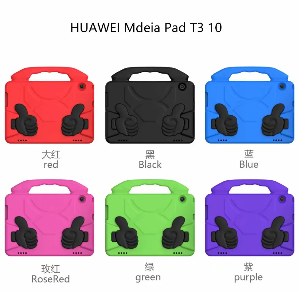 

Red Kids case for Huawei Mediapad T3 10 Tablet Hand-held EVA Shockproof Full Body Cover for Huawei T3 9.6 AGS-W09 AGS-L09+pen