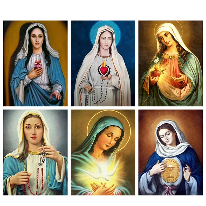 

5D DIY религиозная алмазная живопись Мадонны Набор для вышивки мозаика Стразы ручной работы подарок домашний Декор без рамки