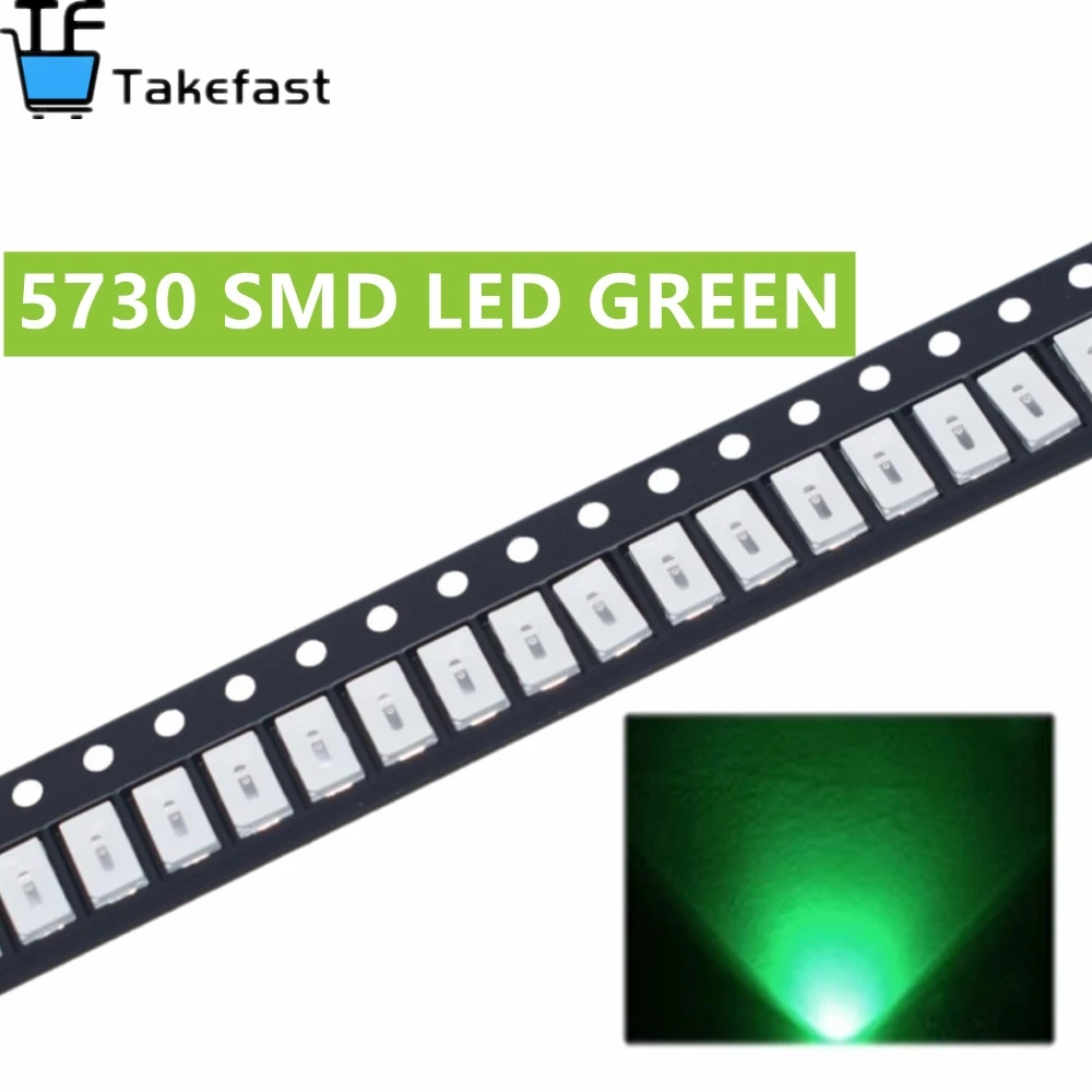 100 шт. 5730/5630 SMD Зеленый светодиодный светильник светодиод 5730 зеленый