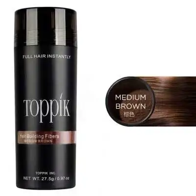 medium brown Toppik наращивание волос 9 цветов Полный волос Мгновенно волокна Capilares держать спрей порошок рост волос Продукт США - Цвет: medium brown