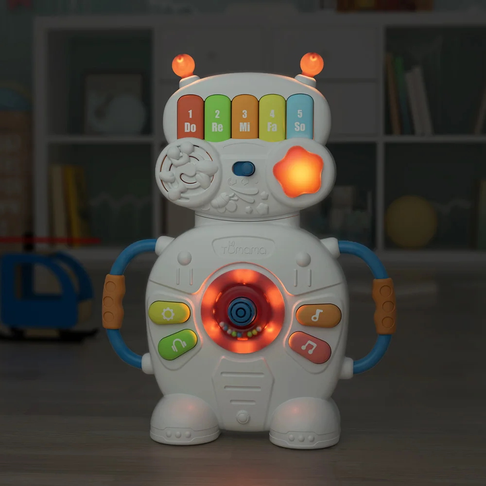 

Tumama Musical Toys For Baby Robot Piano Music Light Toys 0-12 Educational Toy Kids Multifunctional Musical Instruments