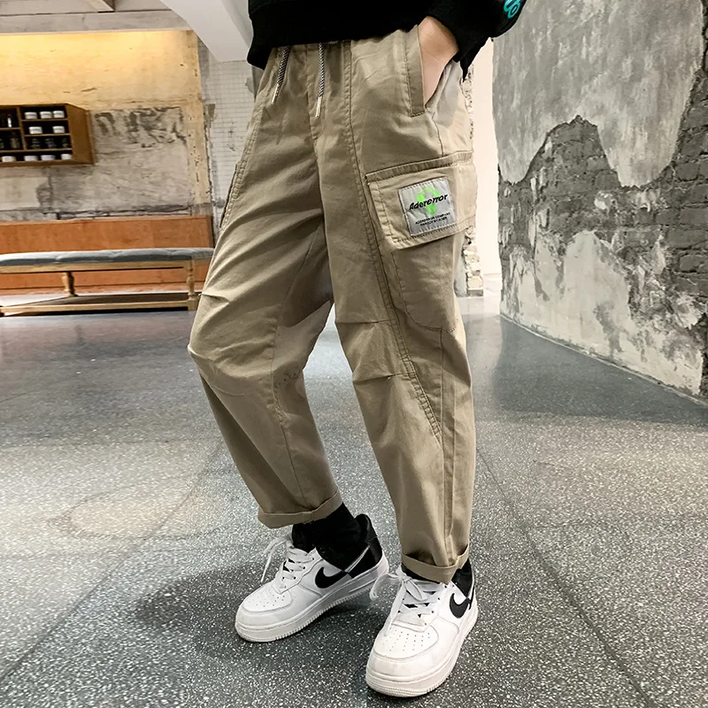 

Новинка, брюки для мальчиков на весну и осень, длинные брюки и капри, детские повседневные Комбинезоны, брюки, хлопковая детская одежда, подр...