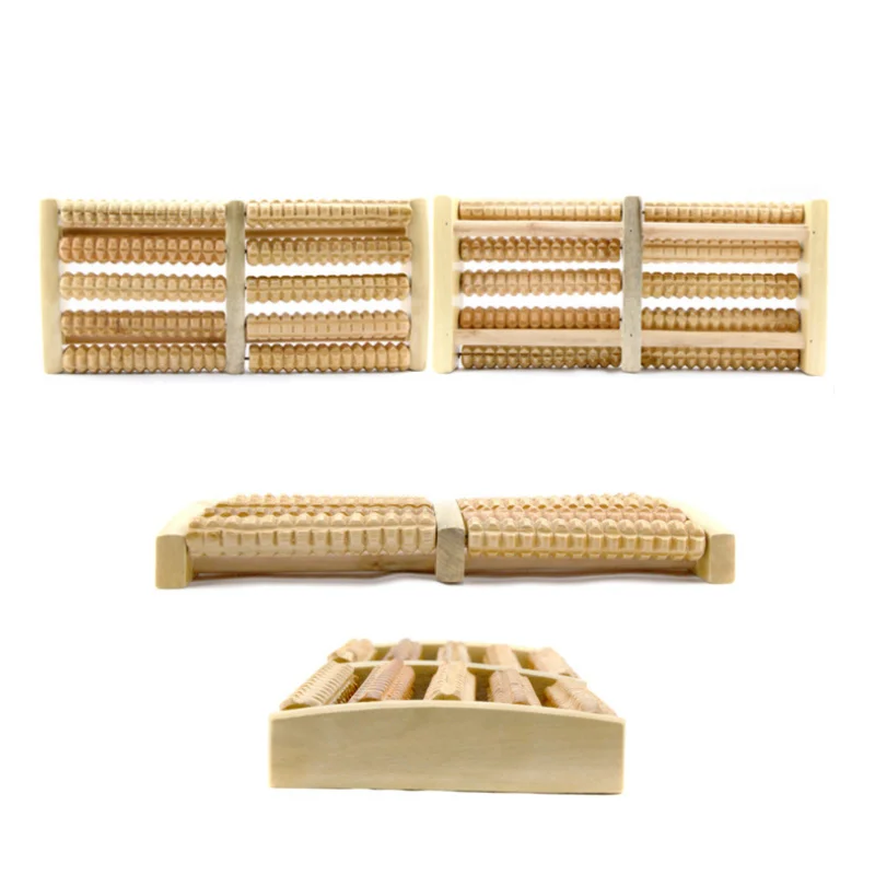 

Wooden Foot Massager Wooden Five Row Stress Relieving Treatment Relaxing Massage Roller Health Massage Tool