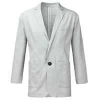 50 hot sales%ef%bc%81%ef%bc%81%ef%bc%81men autumn solid color long sleeve pockets cotton linen slim blazer coat jacket