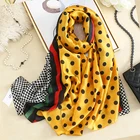 Роскошный бренд весна-осень Новый стиль Модные шелковые шарфы женская теплая шаль элегантный шарф с принтом шифоновое хиджаб одеяло зима