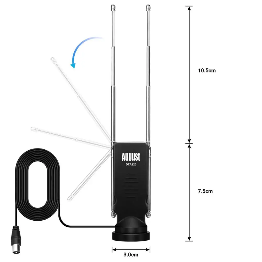 Портативная Цифровая антенна для помещений и улицы August DTA220 Freeview TV Aerial USB тюнер/DVB T