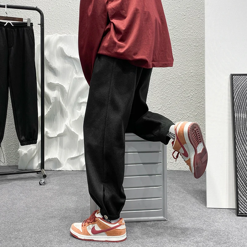 

Men Autumn Winter Sweatpants Green/Black Male Jogging Ankle-banded Pants Pantalons Casual Streetwear Fashion Tide Trousers