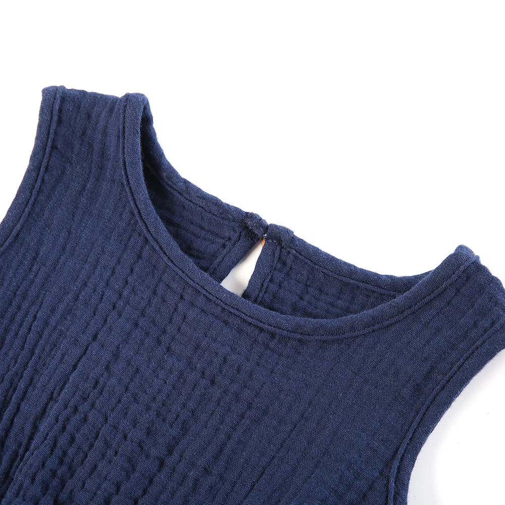 Цельный муслиновый комбинезон без рукавов с оборками для новорожденных девочек