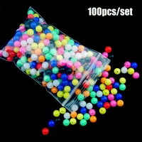 100pcs new mixed color stoppers pe plastic fishing cross beads drill double pearl floats balls