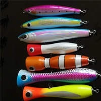 swolfy 2pcslot big topwater wooden popper 60g120 gt surface popping lure deep sea boat fishing bait