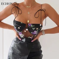 echonight floral embroidery bodysuit women lace see through body suit sexy sleeveless lace transparent bodysuits dropshipping