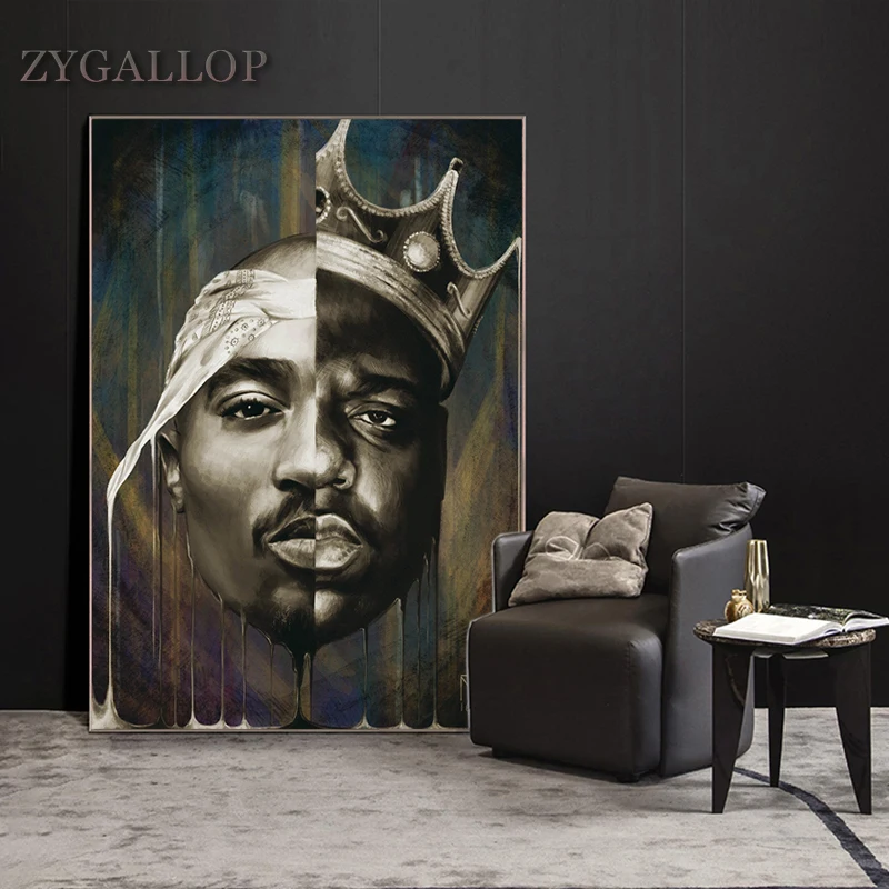 Настенный художественный плакат Tupac Shakur B.I G Biggie Smalls 2PAC печать на холсте картина в