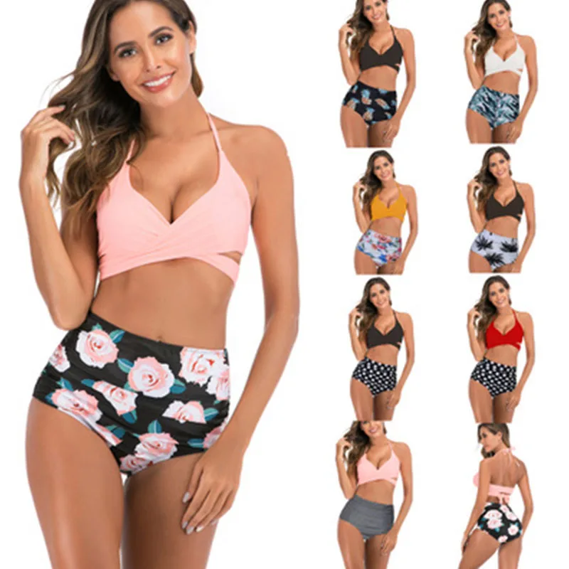 Two-Pieces Women Push-Up Padded Bra Bandage Bikini Set Ladies Swimsuit Swimwear Bathing Suit 2021 Summer Beachwear Biquini