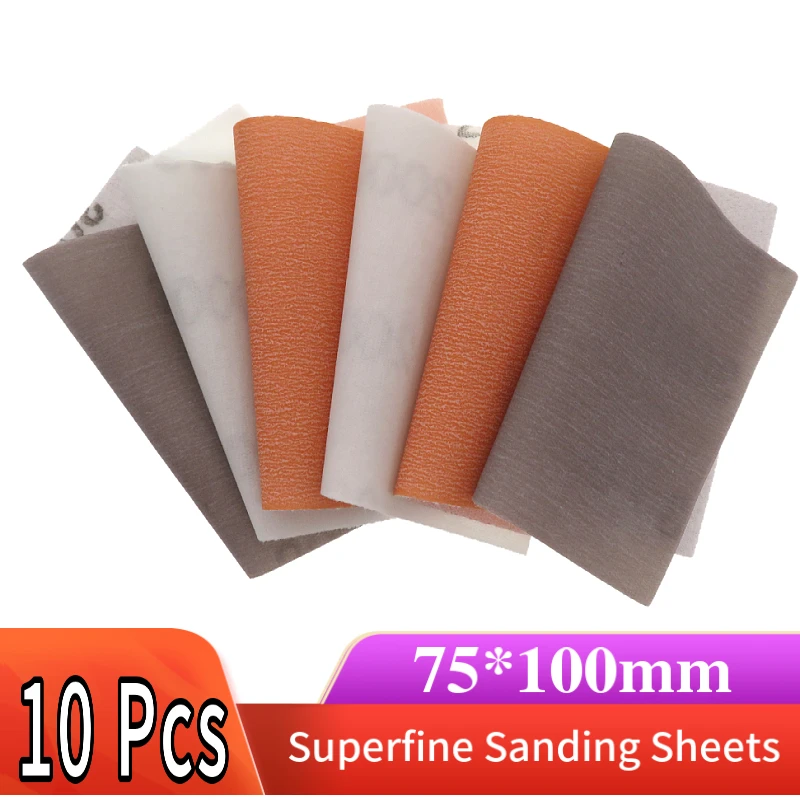 

10Pcs Hook Loop Superfine Sanding Disc 75*100mm Waterproof Sandpaper 1500/2000/3000 Grits For Wet Dry Automotive Paint Polishing