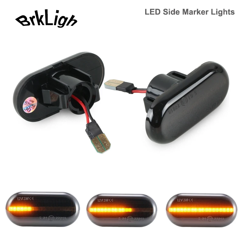 

2x Dynamic Amber Led Front Fender Side Marker Light Turn Signal Sequential Indicator Lamps For Opel Movano Vivaro A Combi Kasten