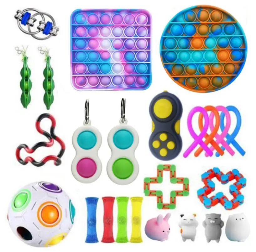 

18-28PCS Figet Toys Anti Stress Toy Set Stretchy Strings Marble Relief Adults Girl Children Sensory Antistress Relief Fidget Toy