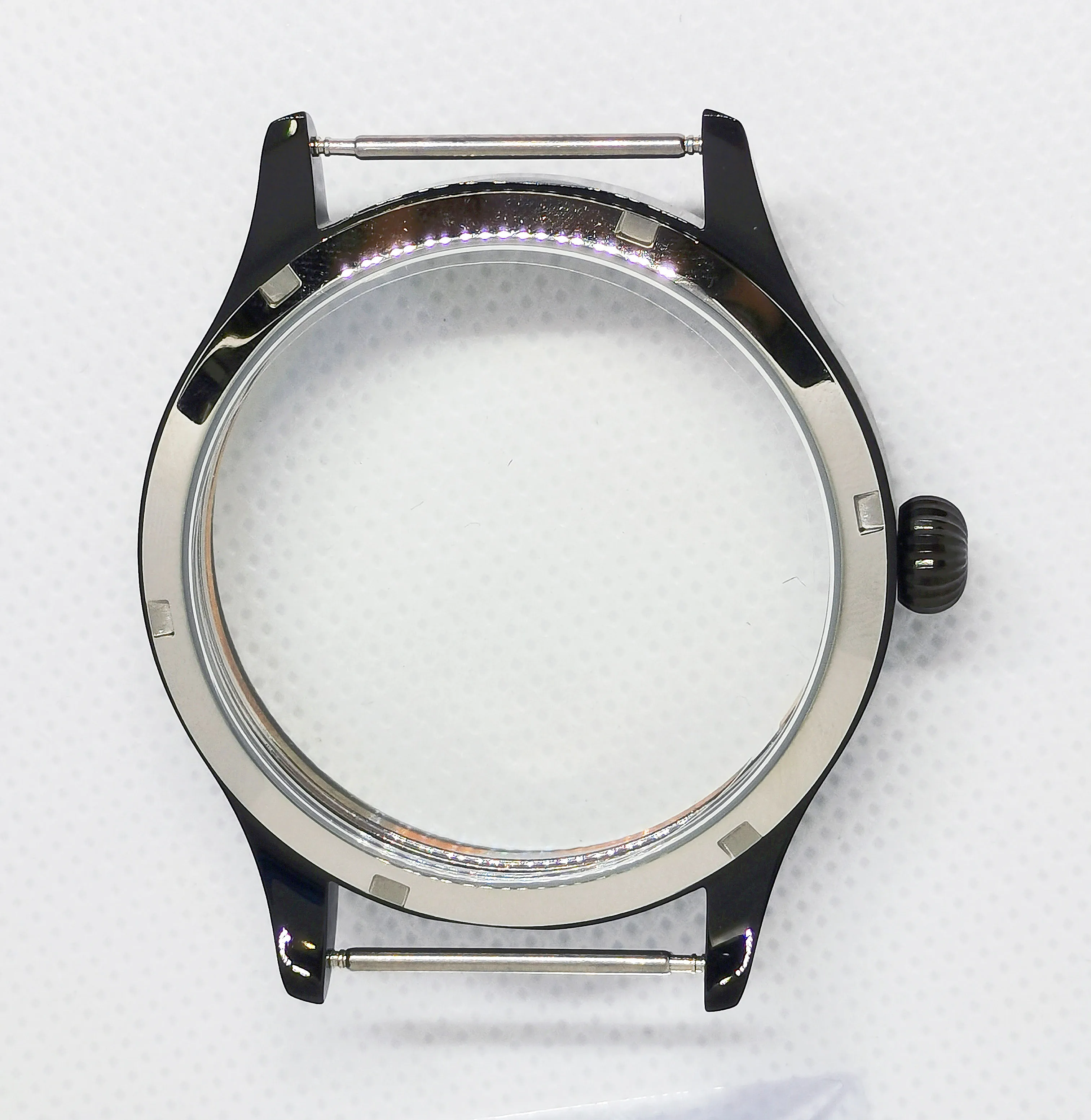 Новый 44 мм черный чехол для часов с зеленым светящимся циферблатом и стрелками