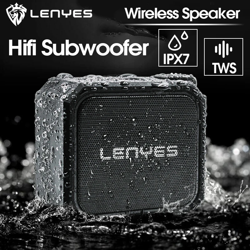 Уличный динамик Lenyes 5 Вт TWS Bluetooth Беспроводная колонка IPX7 портативный маленький