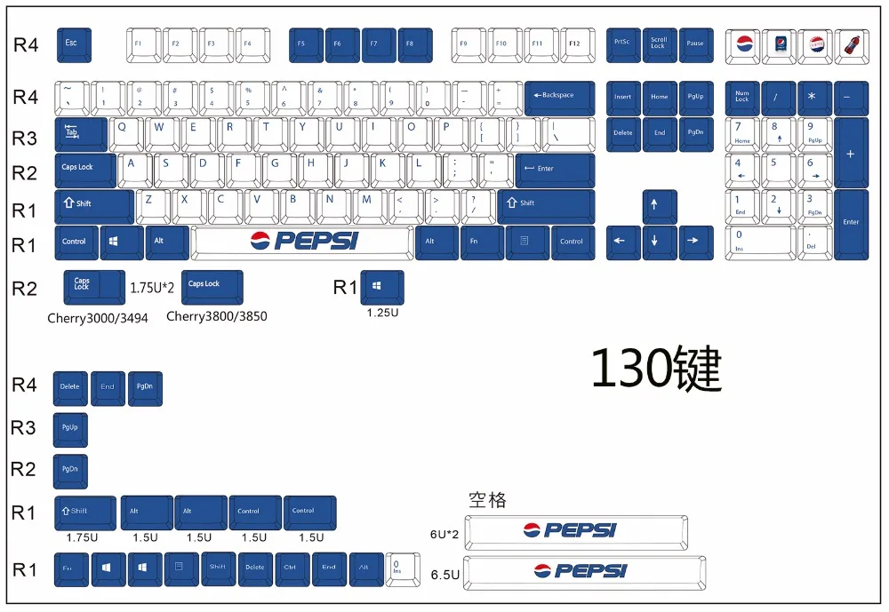 MP краситель-сублимированный PEPSI keycap 87/108 клавиш толстые клавишные колпачки pbt выключатель MX Cherry/NOPPOO/Флик механическая клавиатура колпачка