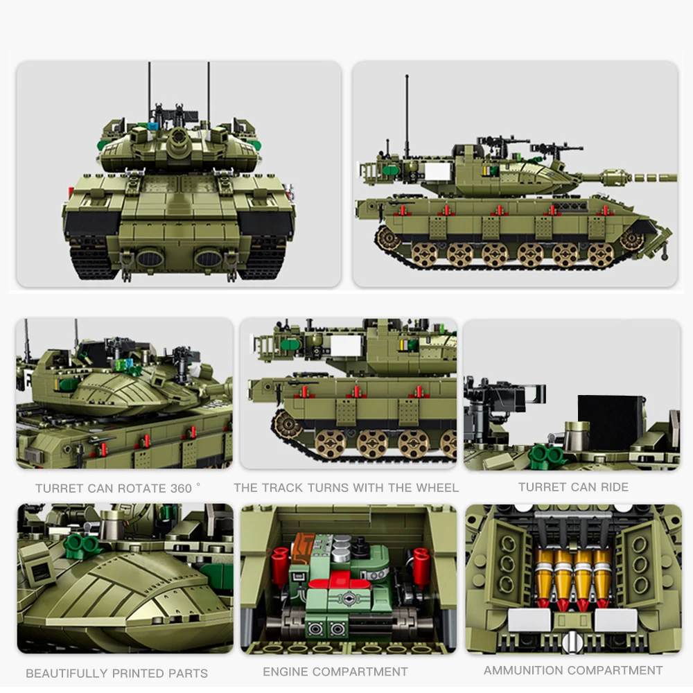 1730 шт. Детский конструктор основной боевой танк Merkava | Игрушки и хобби