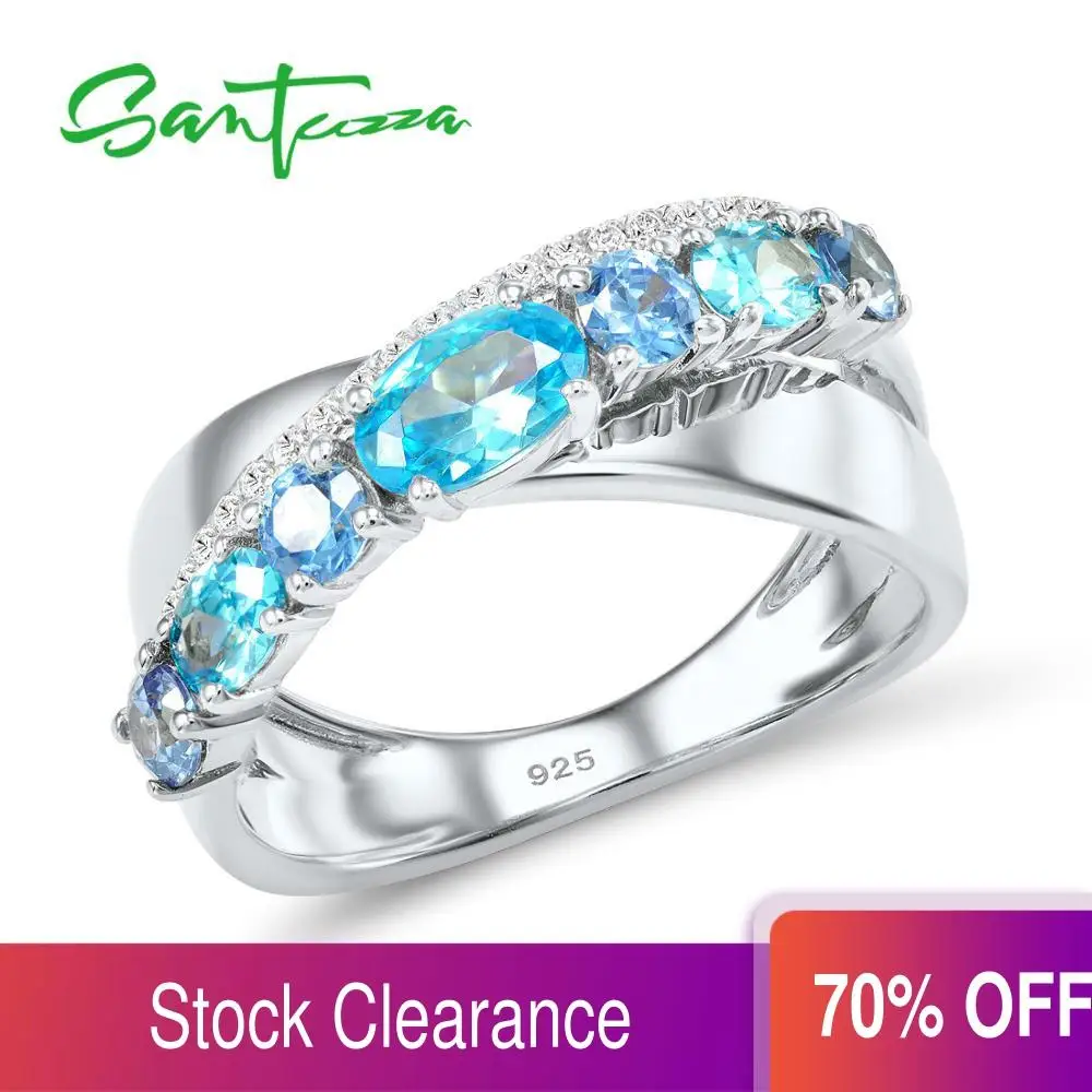 Женское серебряное кольцо SANTUZZA из серебра 100% пробы с блестящим кубическим