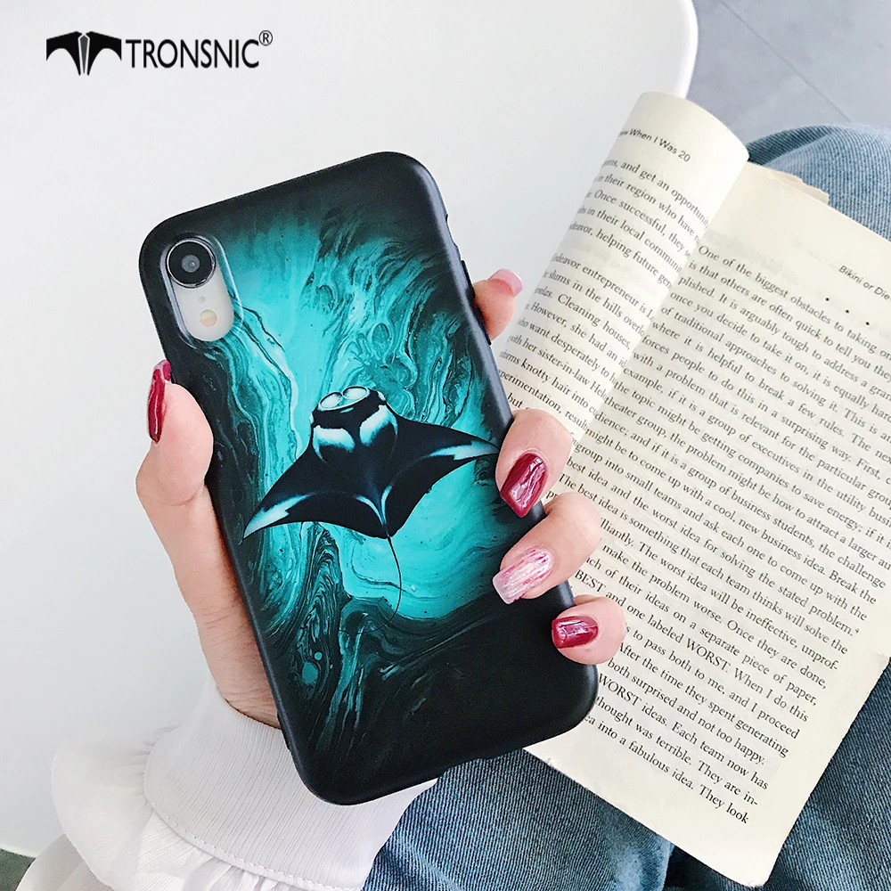 Черный чехол для телефона Jellyfish iPhone XR X XS MAX мягкий матовый крутой Роскошный 6 6s 7 8