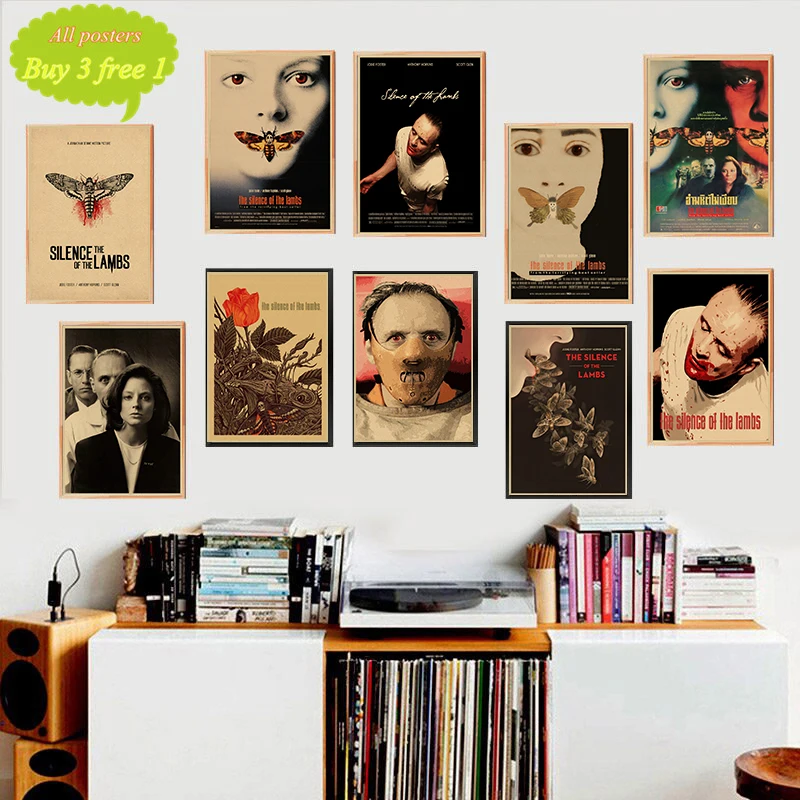 Тишина ягненка Ностальгический ретро классический постер из фильма крафт