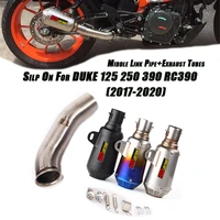 for duke 390 250 125 2017 2020 middle link pipe exhaust muffler tubes tail removable db killer motorcycle set system replace