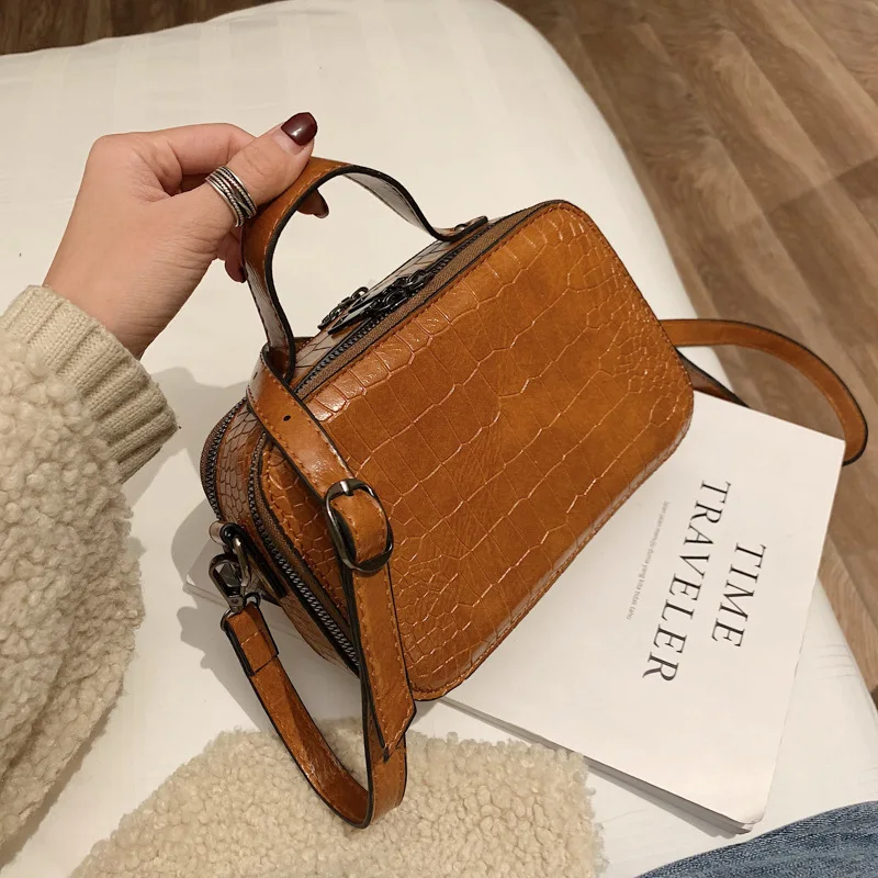 Качественные сумки через плечо из искусственной кожи крокодила женские 2020