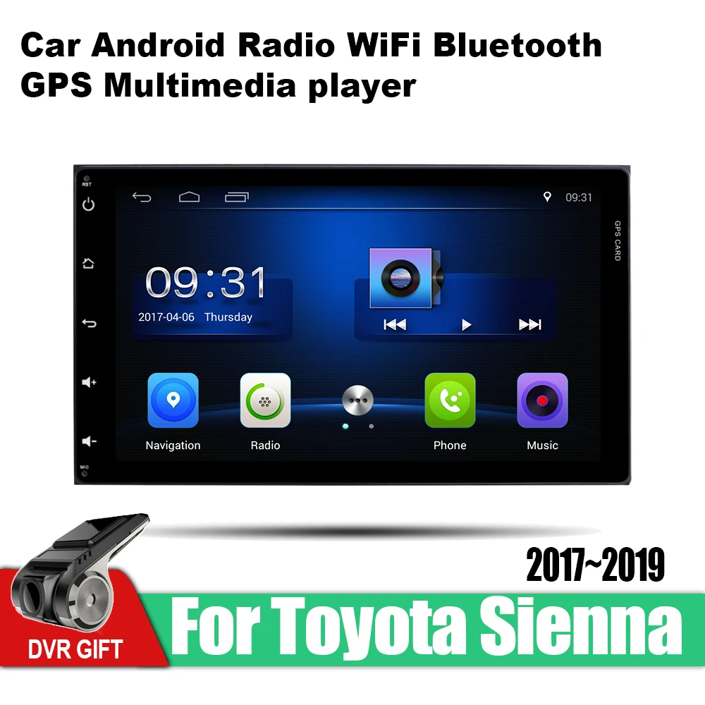 Для Toyota Sienna 2017 2018 2019 автомобильные аксессуары GPS Android навигация мультимедийный