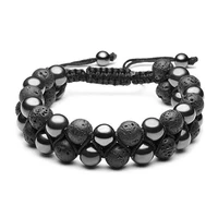 new disco ball bar charms bracelets sets matte beads stone bracelet men women jewelry