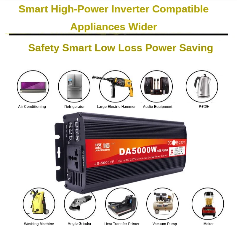 Бытовой инвертор 5000 Вт 12v24v48v60v72v220v1600w2200w3000w4000w для транспортных средств