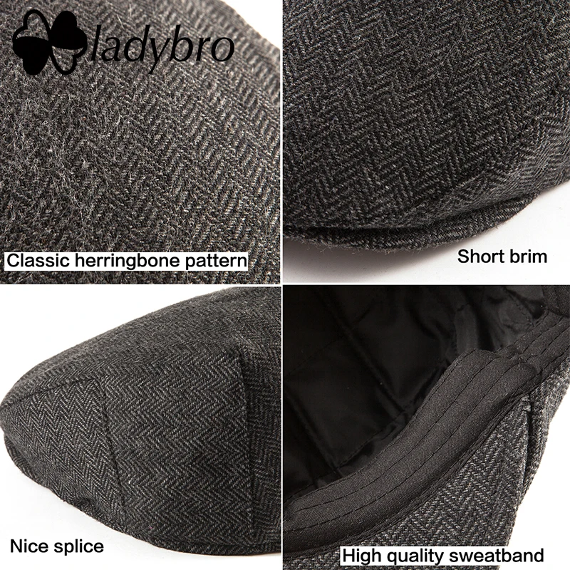 Мужская твидовая Кепка Ladybro повседневная кепка газетчика в Ирландском стиле