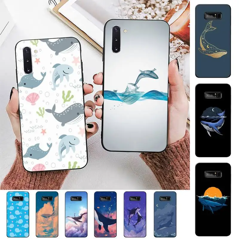 

FHNBLJ whale Phone Case for Samsung Note 5 7 8 9 10 20 pro plus lite ultra A21 12 72