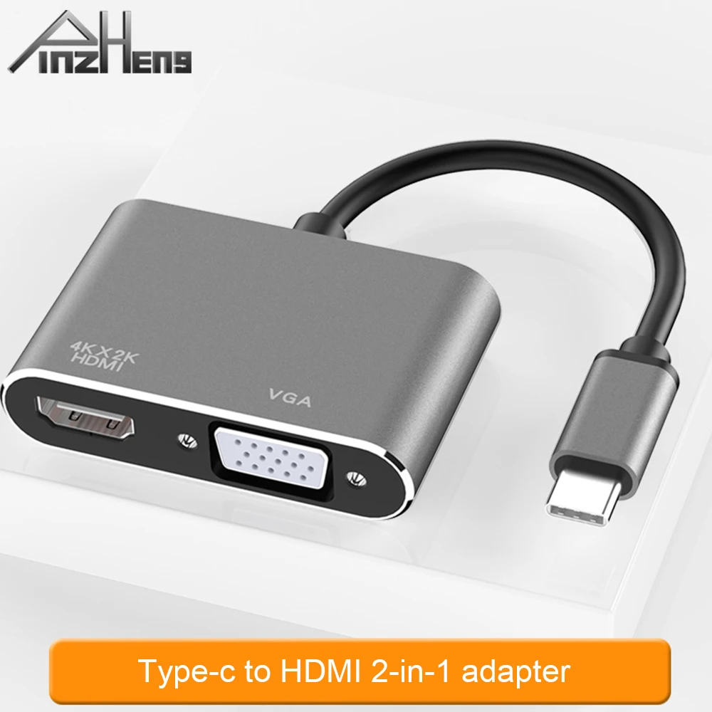 2 в 1 USB C HDMI Тип к кабель 4K адаптер 3 VGA аудио видео конвертер для Macbook Pro