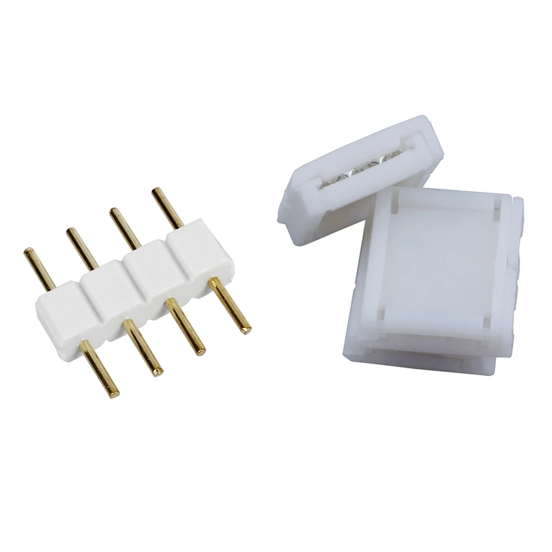 10Pcs 4 Pin Connector Adapter for RGB LED SMD Strip Stripe Waterproof &amp 5Pcs Male To Wire Connectors White LE | Обустройство дома