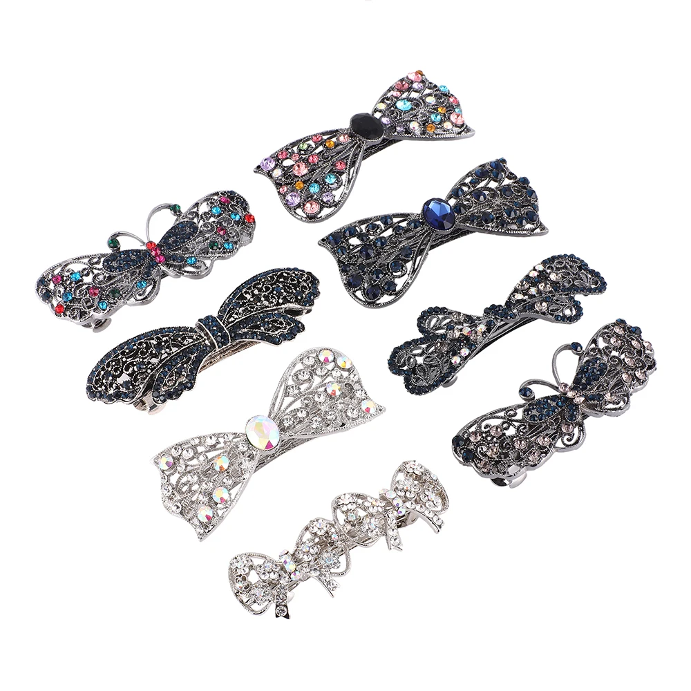Женские заколки для волос Haimeikang в стиле ретро с кристаллами бабочками павлином