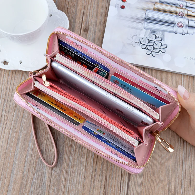 

Women's Wallet Fashion Crocodile Pattern Pu Leather Ladies Purses Card Holder Casual Patchwork Long Zipper Clutch Female Wallet
