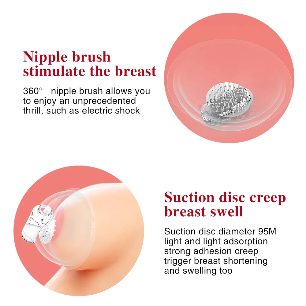 USB Rechargeable Nipple Sucker Vibrator Electric Breast Enlarge Massager Tongue Lick Sex Toys for Woman Female | Красота и здоровье