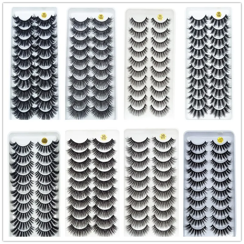 

Оптовая продажа, новинка, 10 пар, 3D Искусственные норковые ресницы, натуральные накладные ресницы, норковые ресницы, мягкие ресницы для наращивания, набор для макияжа, Cilios