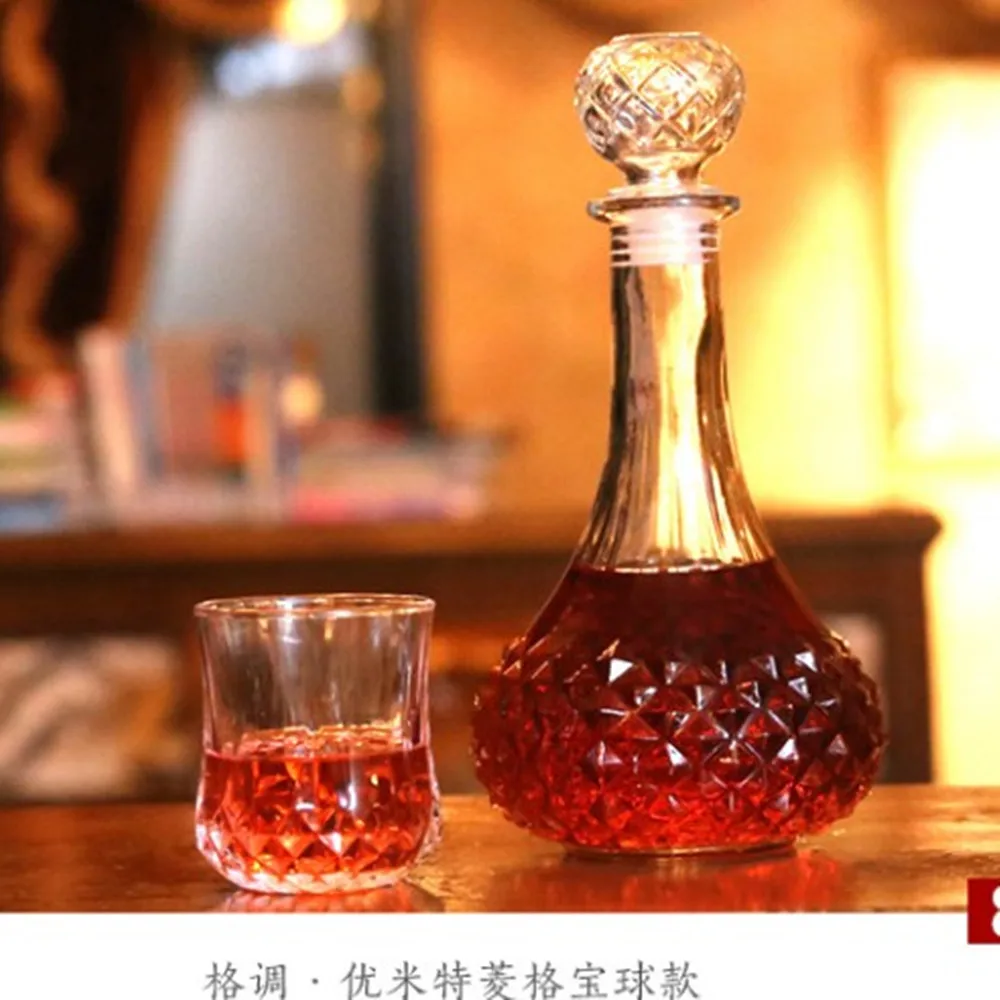 Стеклянная красная бутылка для вина Графин контейнер виски, ликер Carafe воды кувшин алкоголя стеклянный декантатор бутылка