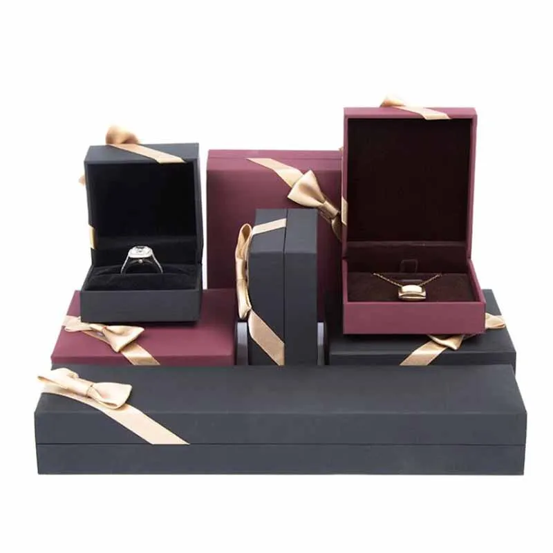 

1pc Touch paper flower ring box Jewelry necklace Jewellery Packaging Box Case For Proposal Engagement Wedding Jewerly Gift Boxes