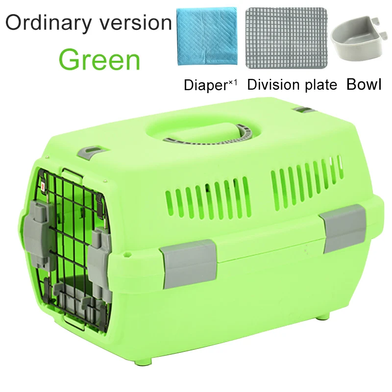 ordinary green Переносная сумка для питомцев, дышащая, для собак, кошек, сумка-переноска, чехол, большое пространство, одобренная авиакомпанией, переносная переноска, для путешествий, для щенков, клетка, коробка - Цвет: ordinary green