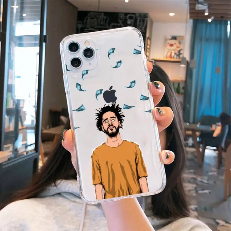 

Y61 Rapper J. Cole star rock cool Phone Cases Transparent for iPhone 6 7 8 11 12 s mini pro X XS XR MAX Plus se funda shell