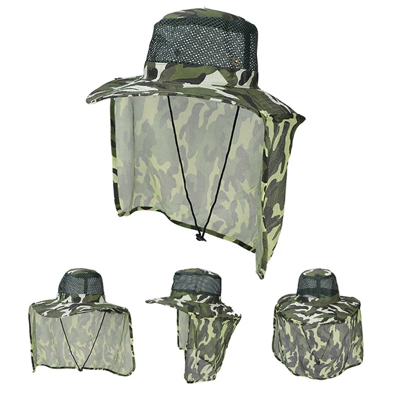

Outdoor Fishing Hat Wide Brim Man Breathable Fishing Cap Beach Hats Camouflage