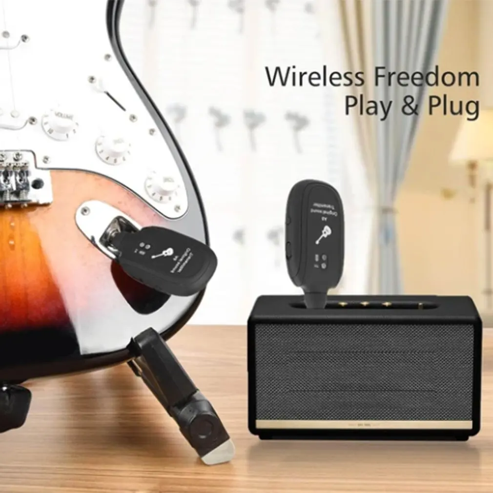 

Electric guitar wireless pickup ABS Built-in Rechargeable Guitar Wireless System Transmitter Receiver 1 Set