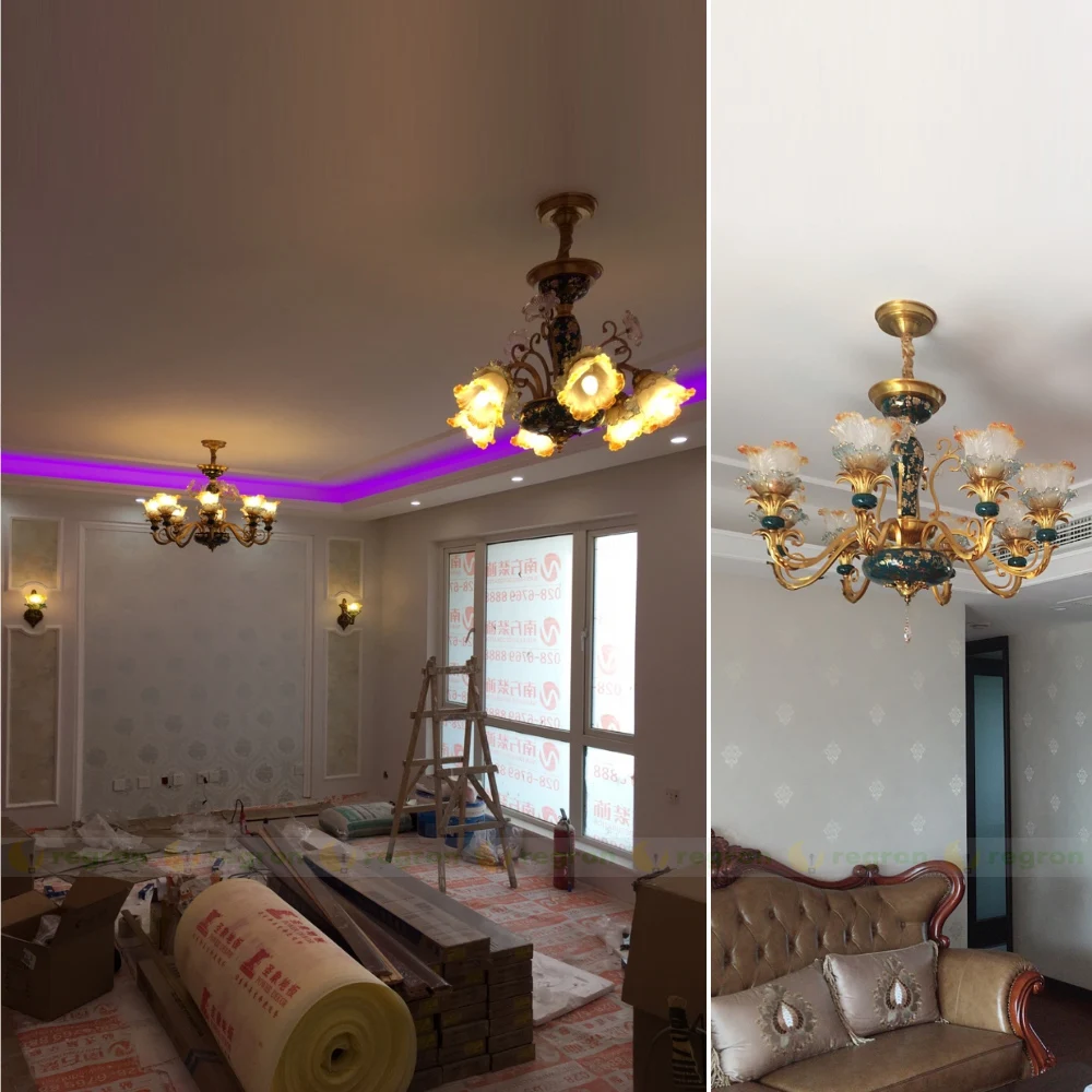 Гостиная Подвесные лестницы люстра освещение для гостиной большие стеклянные