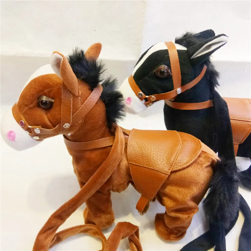 Robot Horse Toy Leash Controled Electronic Plush Horse Interactive Animal Pet Sing Song Walk Dance Music Pet For Kids Gifts